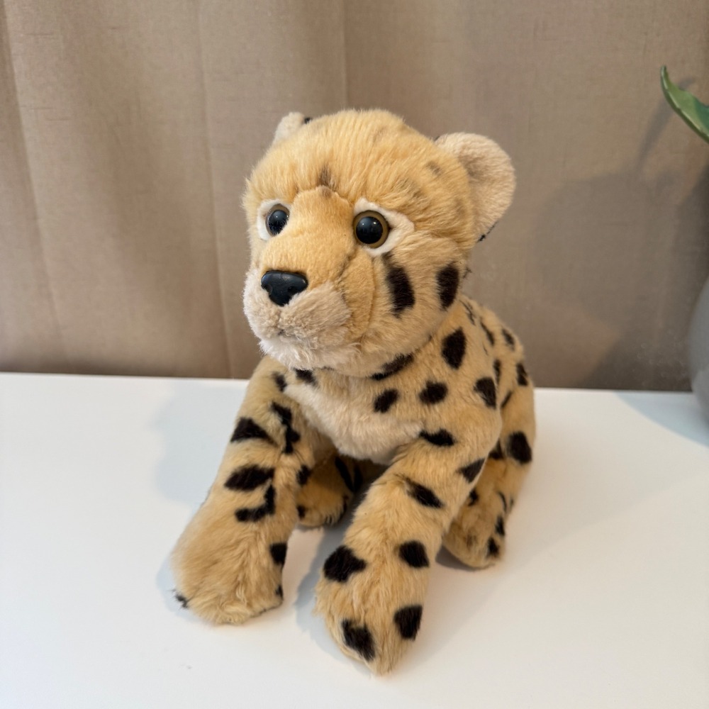 FAO Schwarz Cheetah Cub Plush Stuffed Animal Spotted Big‎ Cat Safari Toy Tan 20"
